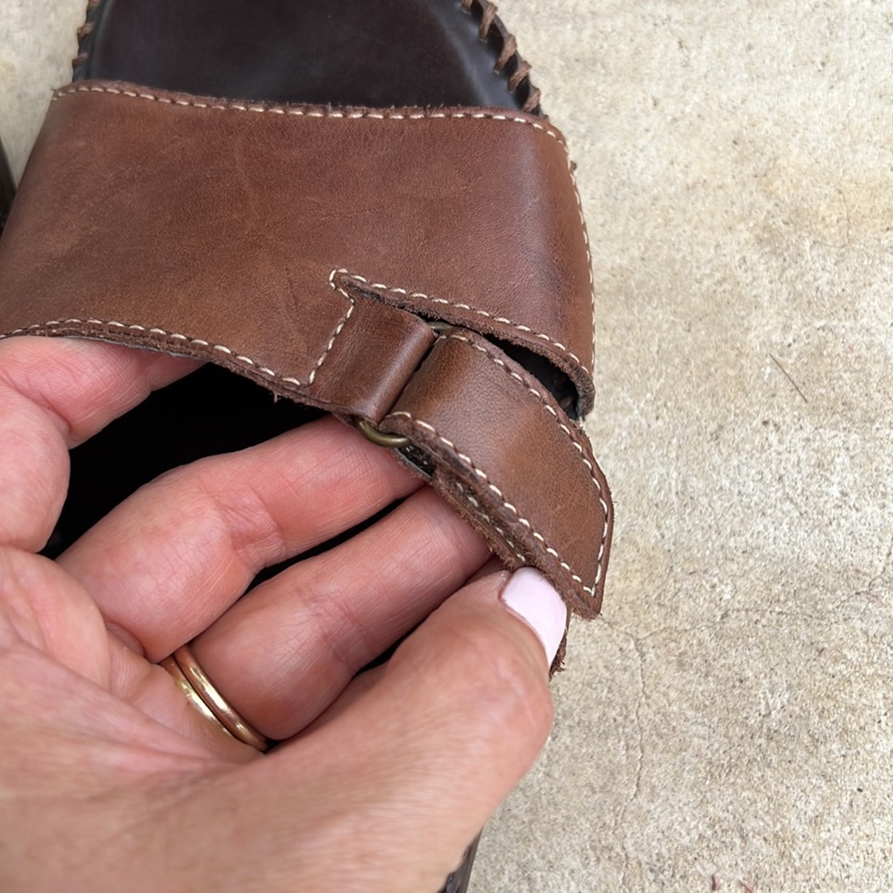 Naturalizer Rosina Comfy Boho Brown Leather Strap Sandal. Size 10 - Picture 4 of 12